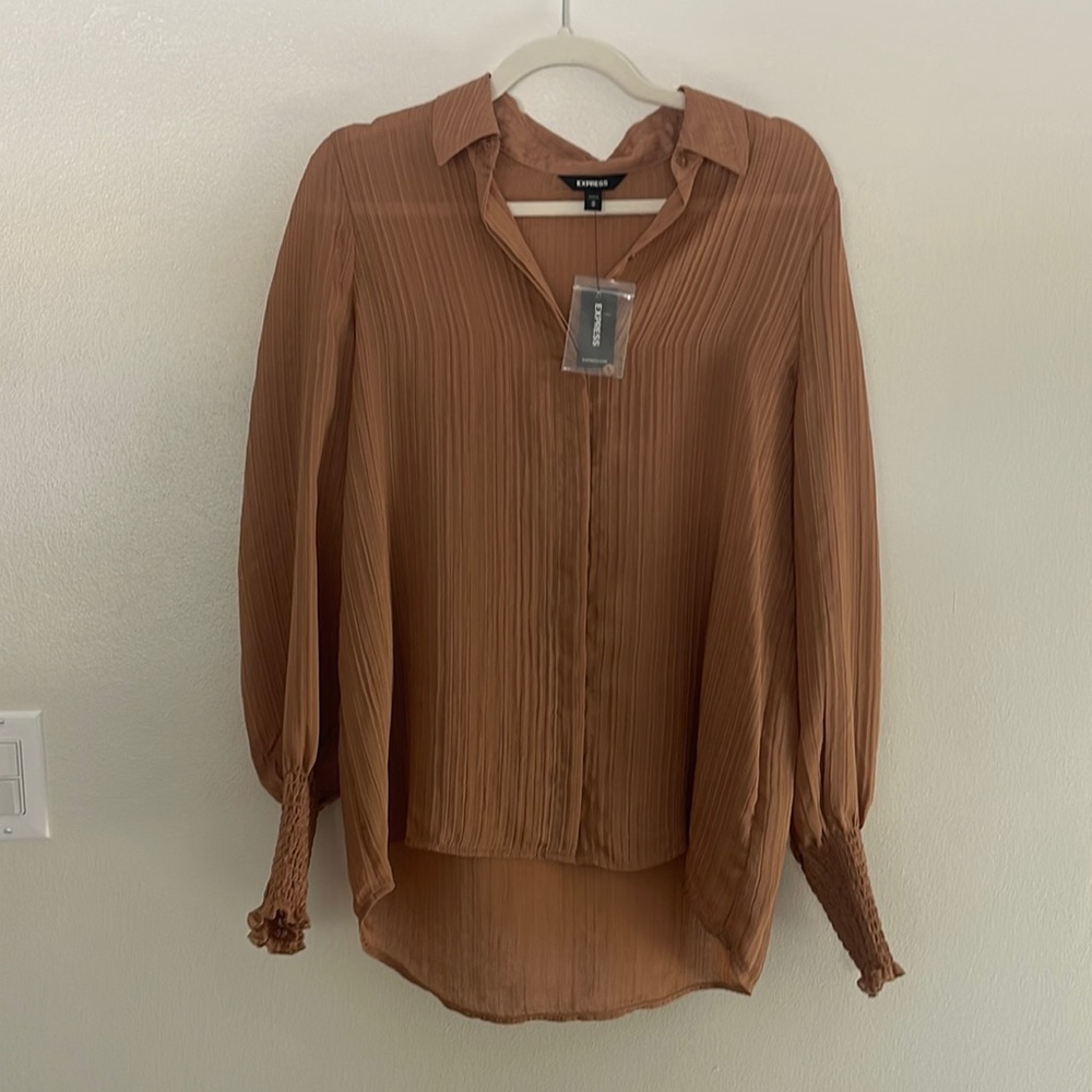 Brown Copper Sheer button up